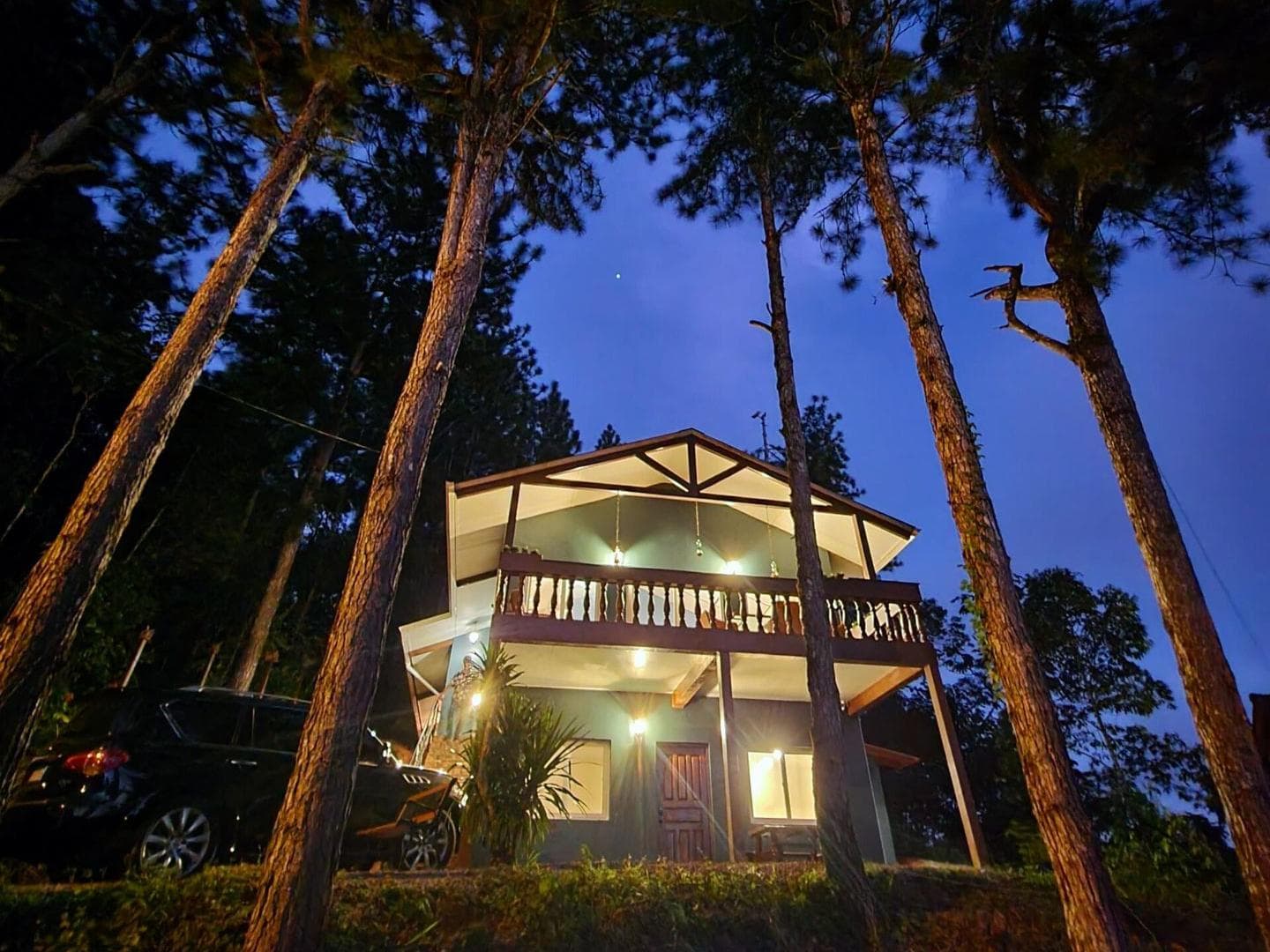 The lodge at dusk